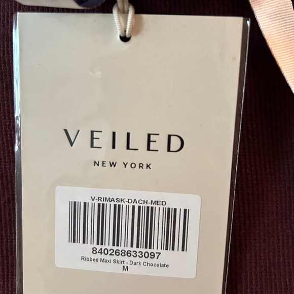 Veiled Ribbed Maxi Skirt M - Picture 5 of 5